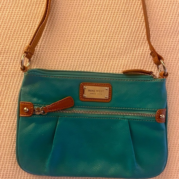 Nine West Turquoise and Tan Crossbody Bag - Picture 3 of 3
